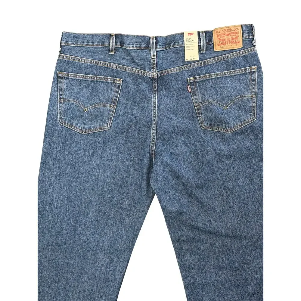 Levi’s 550 Relaxed Fit Jeans Mens 46x34 Blue Denim NWT Classic Straight Leg